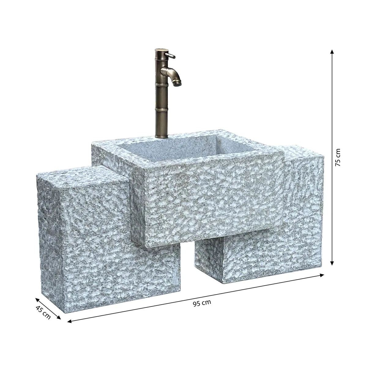 Dehner Gartenbrunnen Gmunden, elegantes Design aus Granit — inkl. Pumpe, wetterfest, pflegeleicht 3