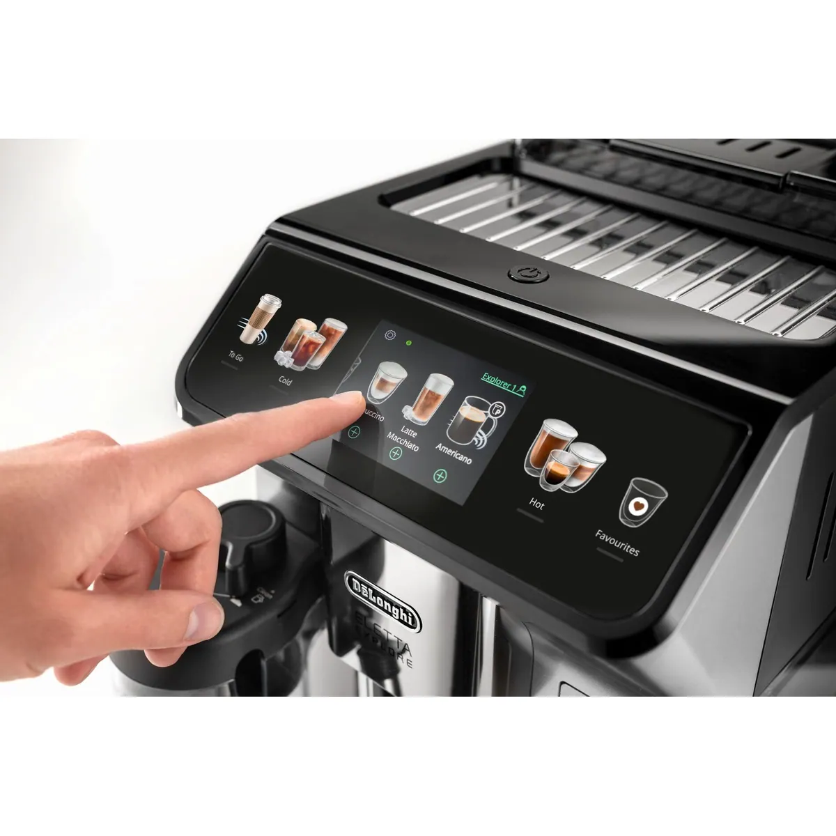 De'Longhi Eletta Explore ECAM450.55.S, 40 Rezepte, LatteCrema Cool System, 3,5" Touch-Display 4