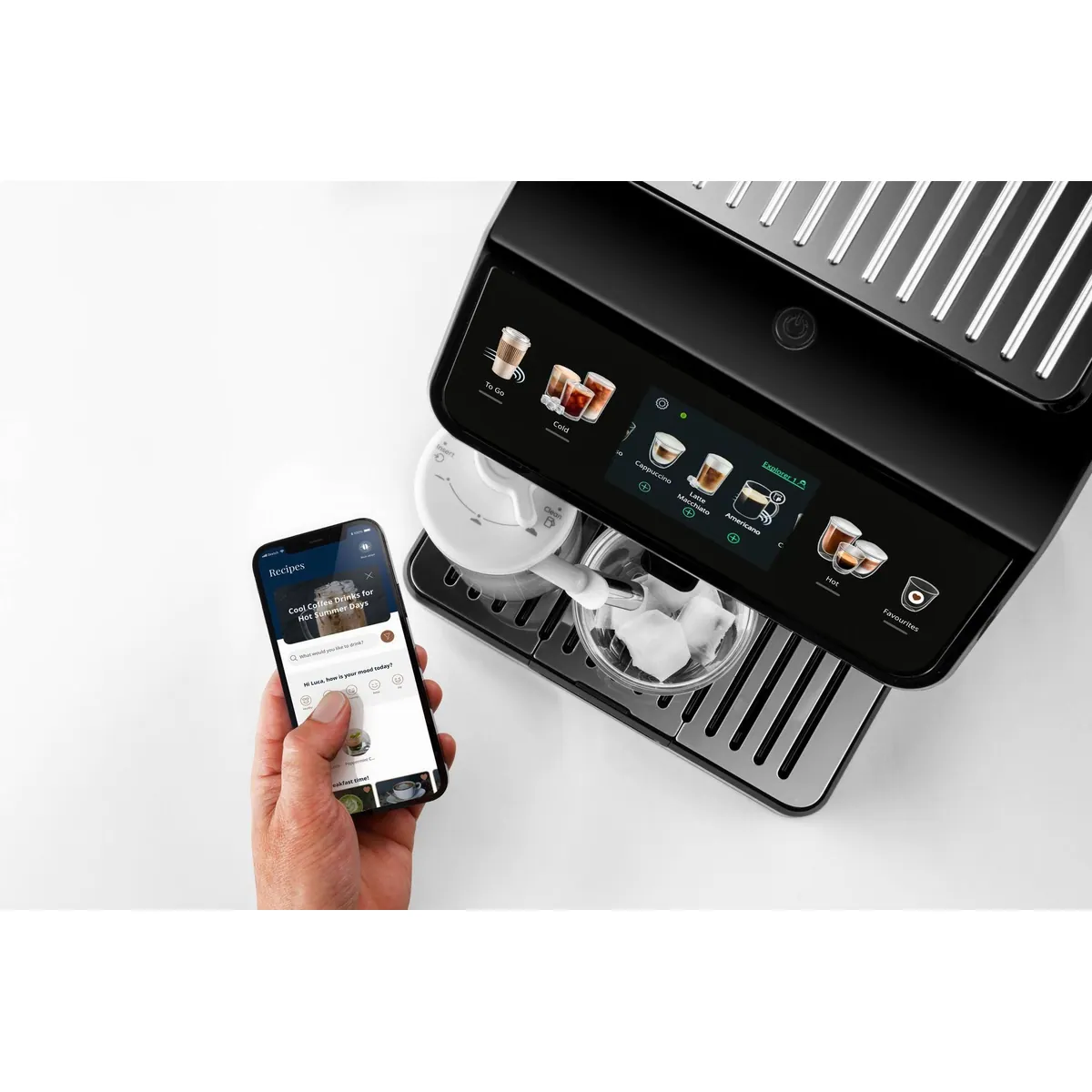 De'Longhi Eletta Explore ECAM450.55.S, 40 Rezepte, LatteCrema Cool System, 3,5" Touch-Display 5