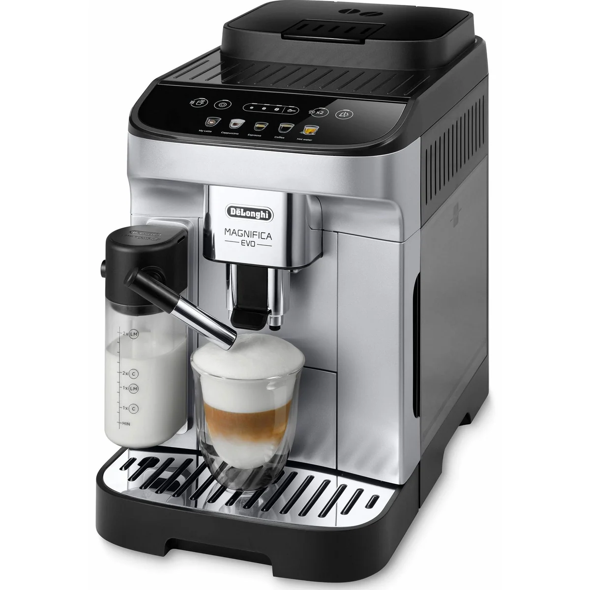De'Longhi Magnifica Evo ECAM290.61.SB, 5 Kaffeerezepte, LatteCrema System, automatische Reinigung