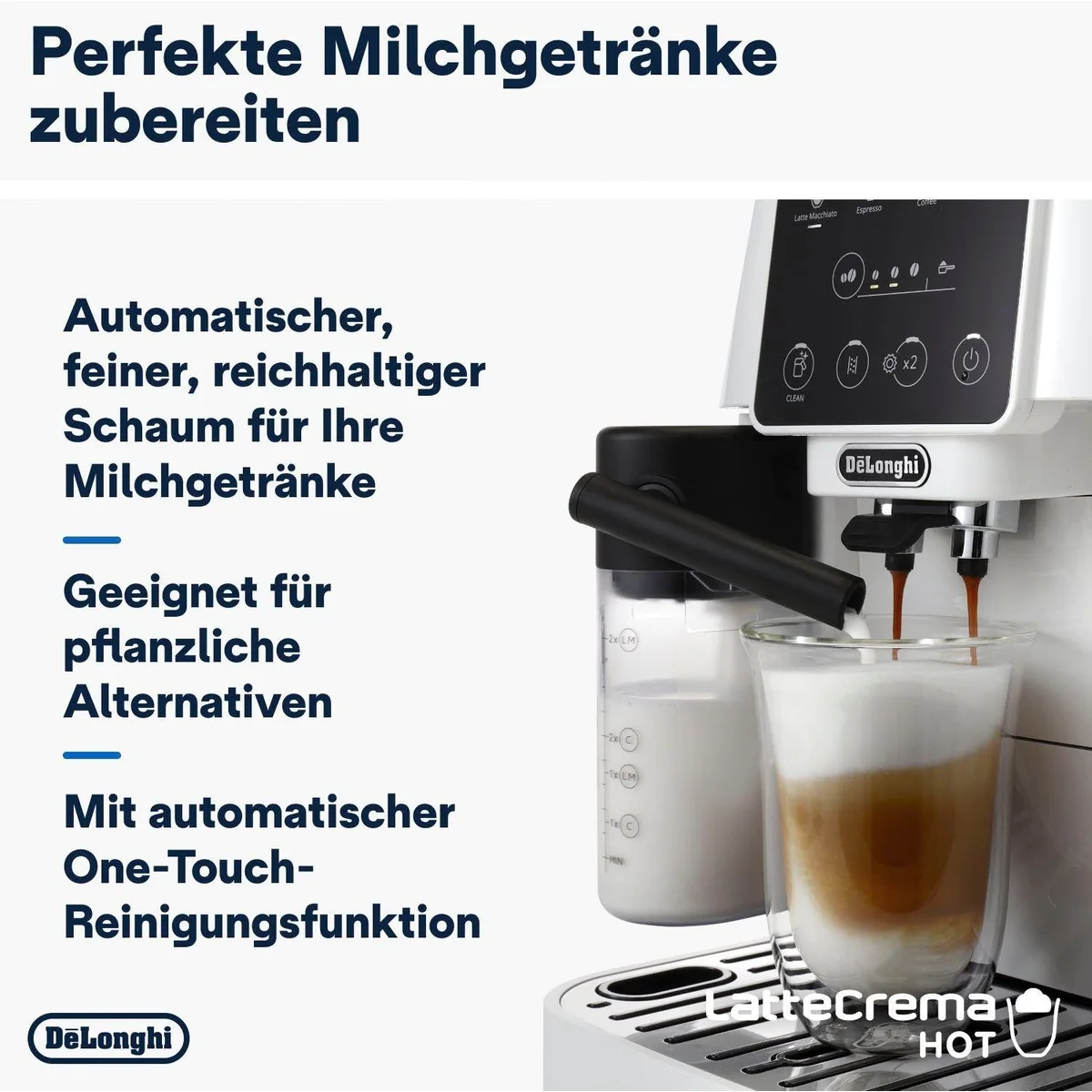 De'Longhi Magnifica Start ECAM220.61.W, 4 Rezepte, perfekter Milchschaum, automatisierte Reinigung 4
