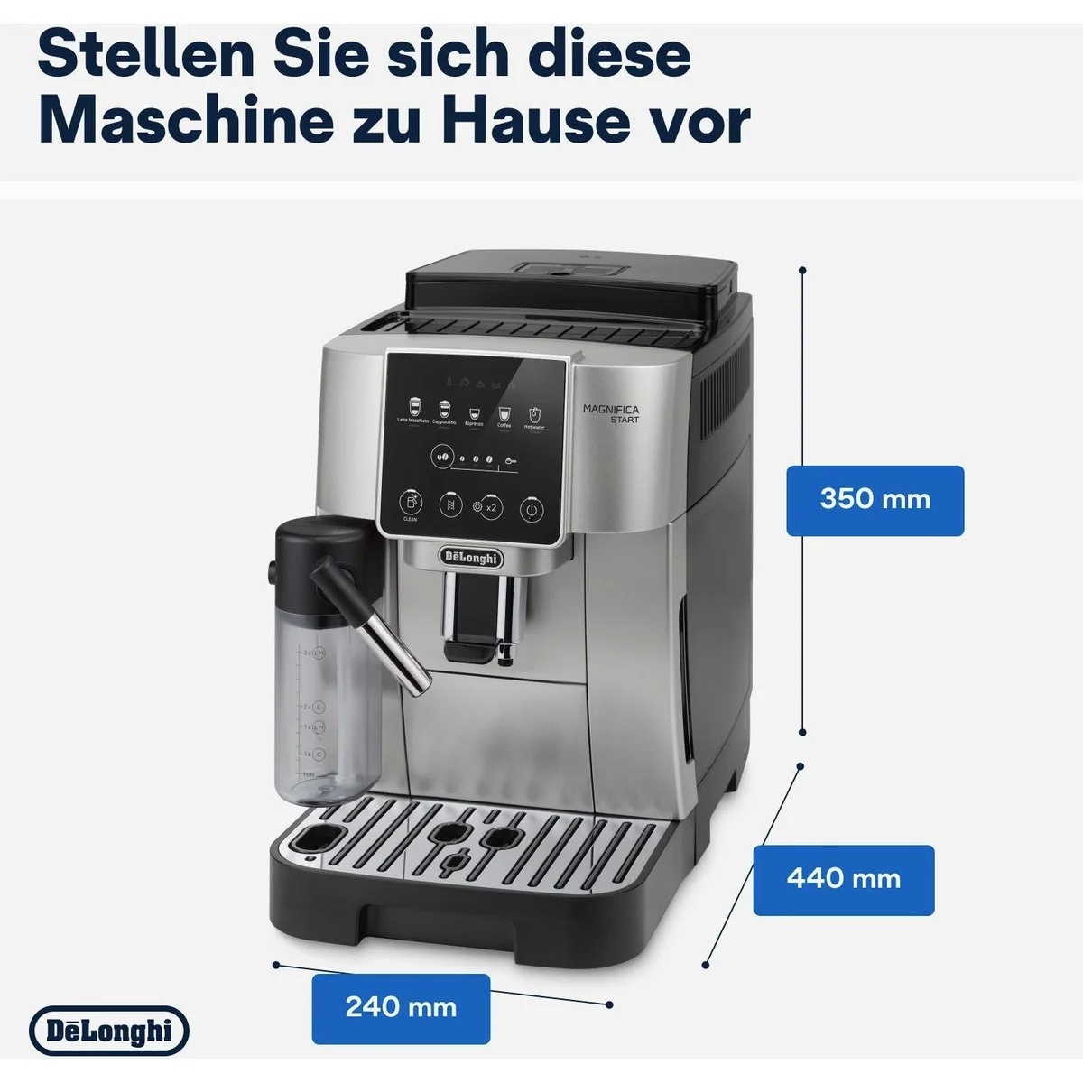 De'Longhi Kaffeevollautomat Start Milk ECAM220.80.SB, Milchkaraffe inklusive, einfacher Genuss, vielseitige Getränkeauswahl 2