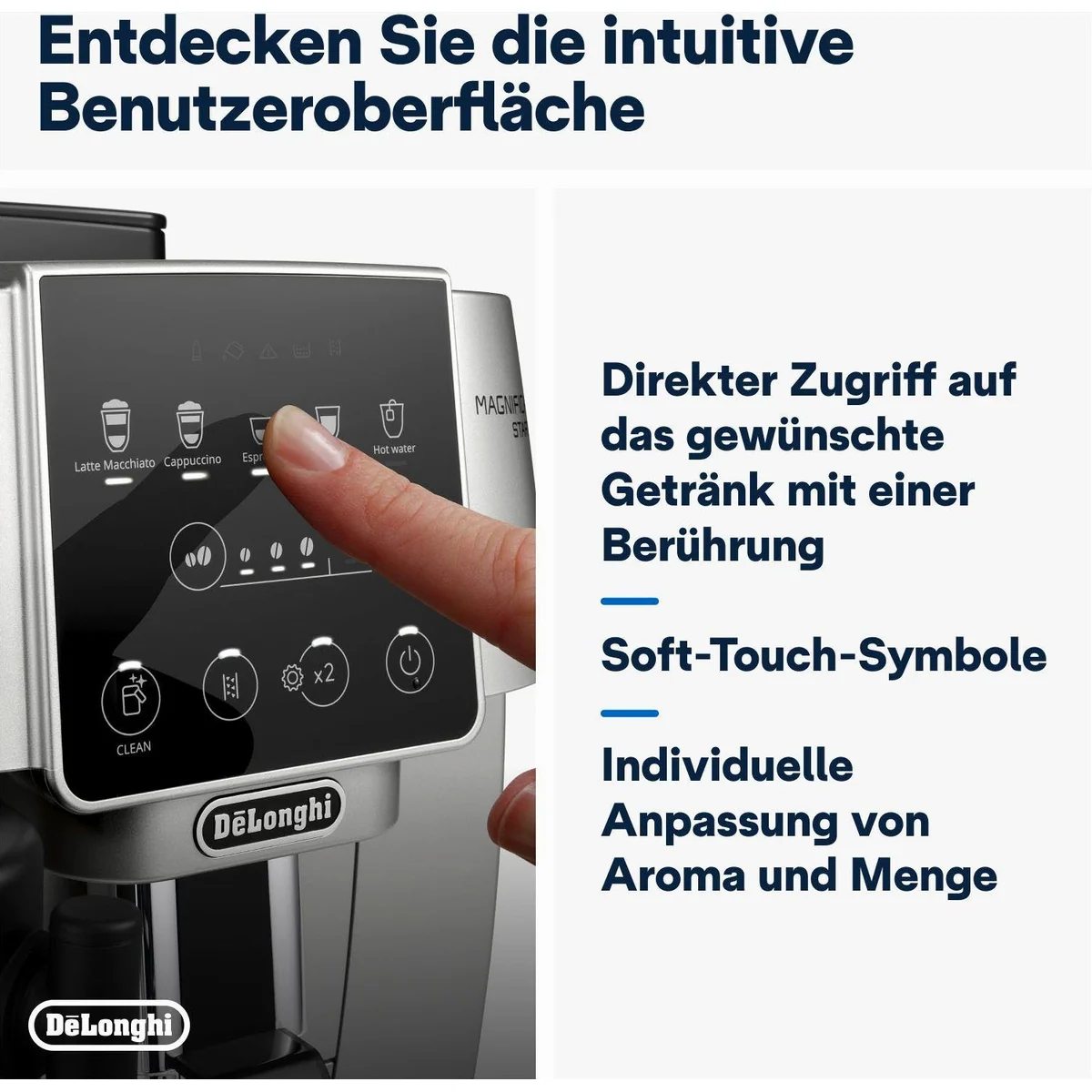 De'Longhi Kaffeevollautomat Start Milk ECAM220.80.SB, Milchkaraffe inklusive, einfacher Genuss, vielseitige Getränkeauswahl 4