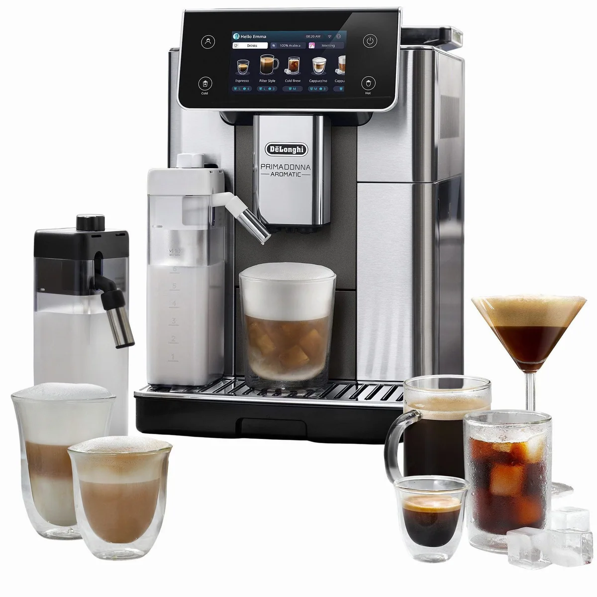 De'Longhi Primadonna Aromatic ECAM630.75.TM, 35 Kaffeerezepte, edles Design, Bean Adapt Technology