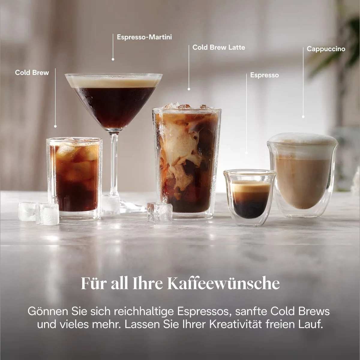 De'Longhi Dedica Duo EC890.WI, Espresso & Cold Brew, 15 Bar Druck — kompakte Breite, Touch-Buttons, milchschäumend 4