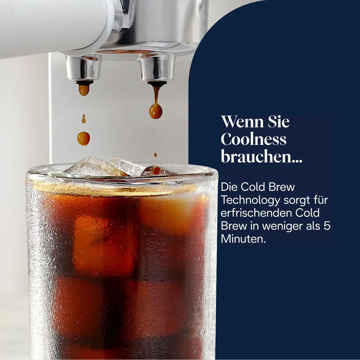 De'Longhi Dedica Duo EC890.WI, Espresso & Cold Brew, 15 Bar Druck — kompakte Breite, Touch-Buttons, milchschäumend 5