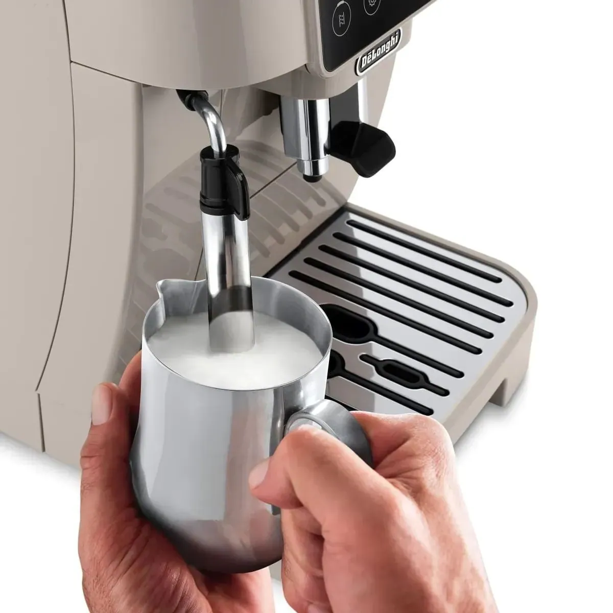 De'Longhi Magnifica Start Pop ECAM220.50.BG, 5 Rezepte, intuitives Touch-Bedienfeld, Milchschaumdüse 4