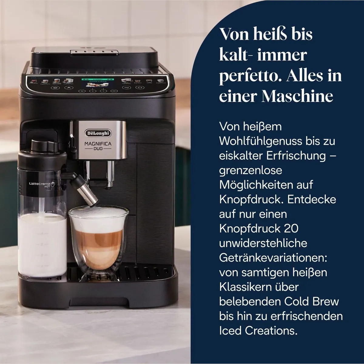 De'Longhi MAGNIFICA DUO ECAM330.80.BXB, 20 Rezepte, Cold Brew Funktion, 2 Milchkaraffen 2