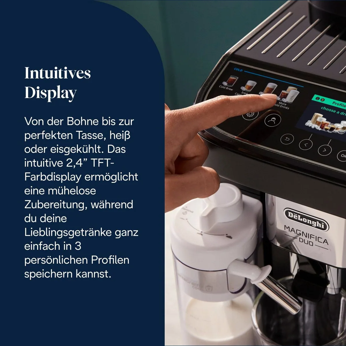 De'Longhi MAGNIFICA DUO ECAM330.80.BXB, 20 Rezepte, Cold Brew Funktion, 2 Milchkaraffen 5