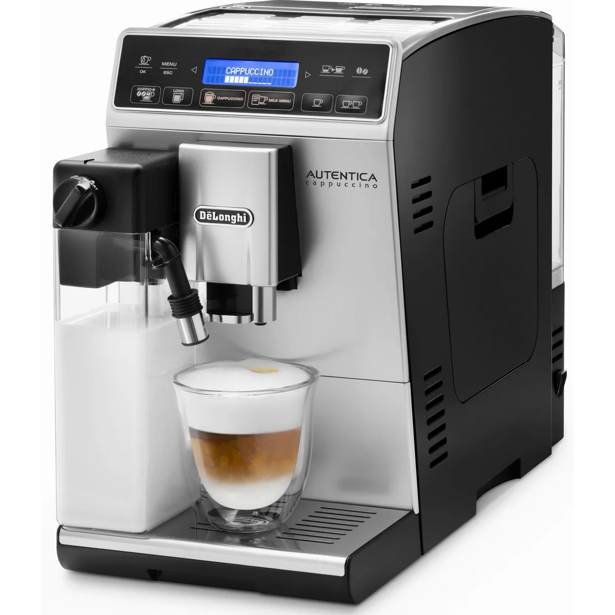 De'Longhi Autentica Cappuccino ETAM 29.660.SB, kompakt, LatteCrema-Milchsystem, 13-stufiges Kegelmahlwerk