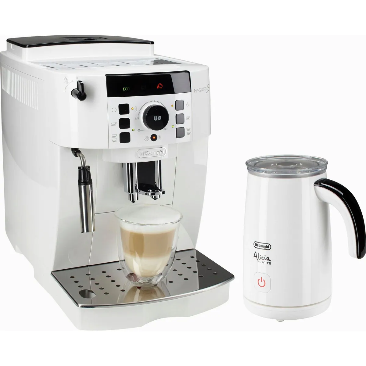 De'Longhi ECAM 21.118.W Kaffeevollautomat, Barista-Milchaufschäumer, 15 Bar Druck