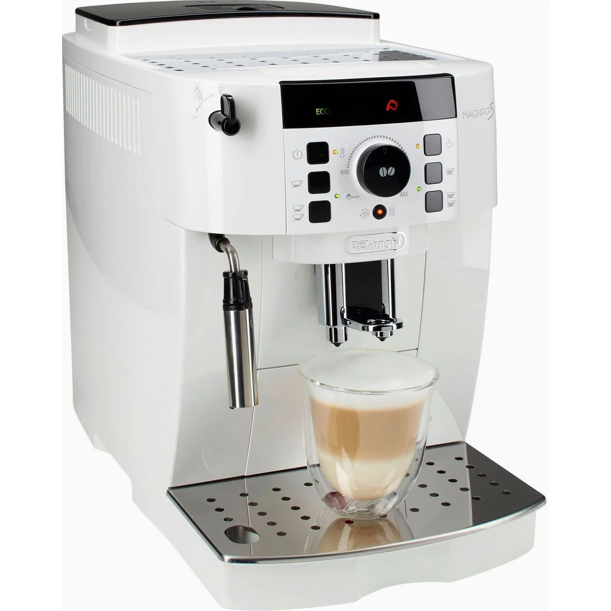 De'Longhi Magnifica S ECAM21.118.W, kompakter Kaffeevollautomat — Milchaufschäumdüse, automatische Reinigung, 13-stufiges Kegelmahlwerk