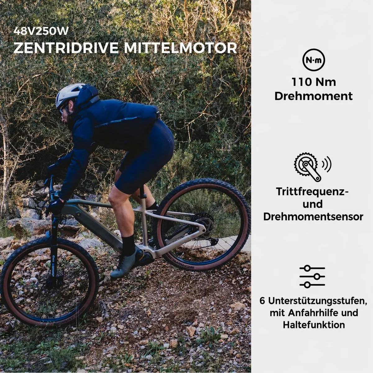 DERUIZ E-Bike Mountainbike 29 Zoll, 110 Nm Mittelmotor, 180 km Reichweite 2