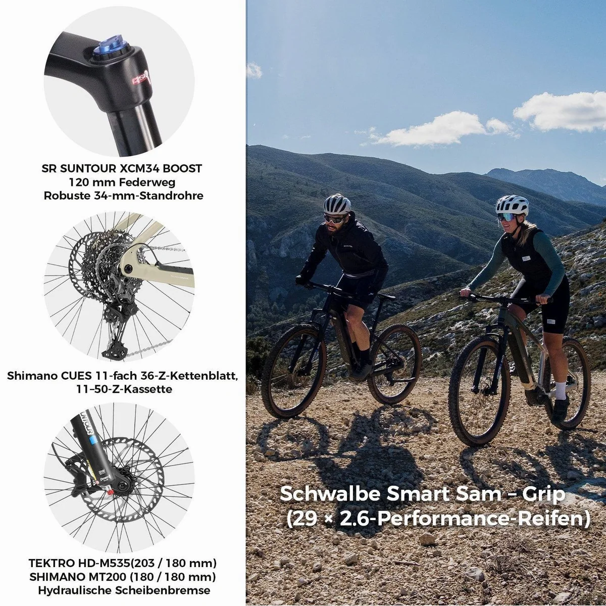 DERUIZ E-Bike Mountainbike 29 Zoll, 110 Nm Mittelmotor, 180 km Reichweite 3