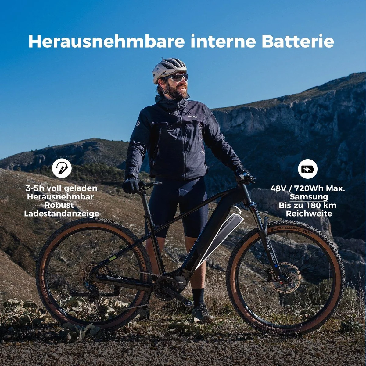 DERUIZ E-Bike Mountainbike 29 Zoll, 110 Nm Mittelmotor, 180 km Reichweite 4