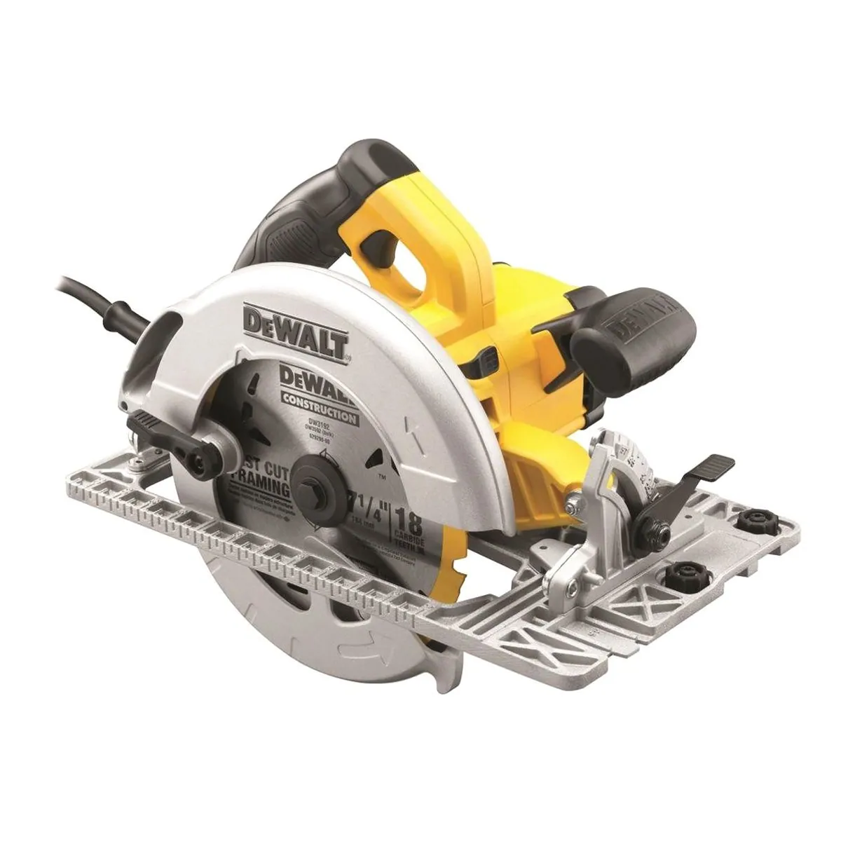 DeWalt DWE576K-QS Handkreissäge, 1.600 W Leistung, präzise Schnittführung, im Koffer