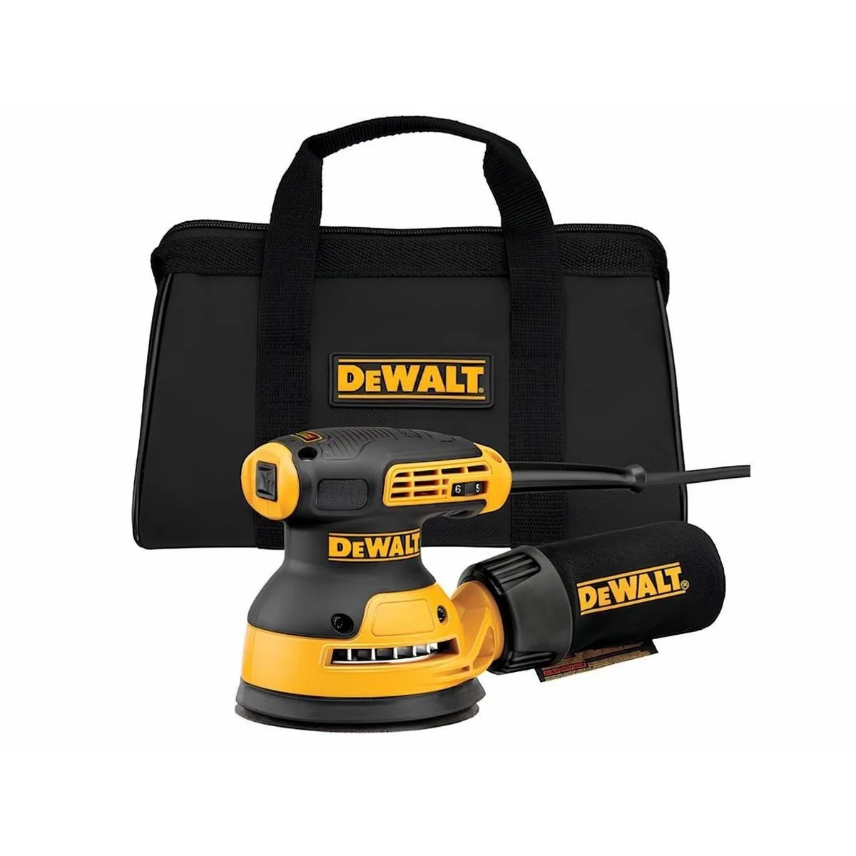 DeWalt Akku-Exzenterschleifer DWE6423, 280 Watt, 12000 U/min, inkl. Staubfangsack