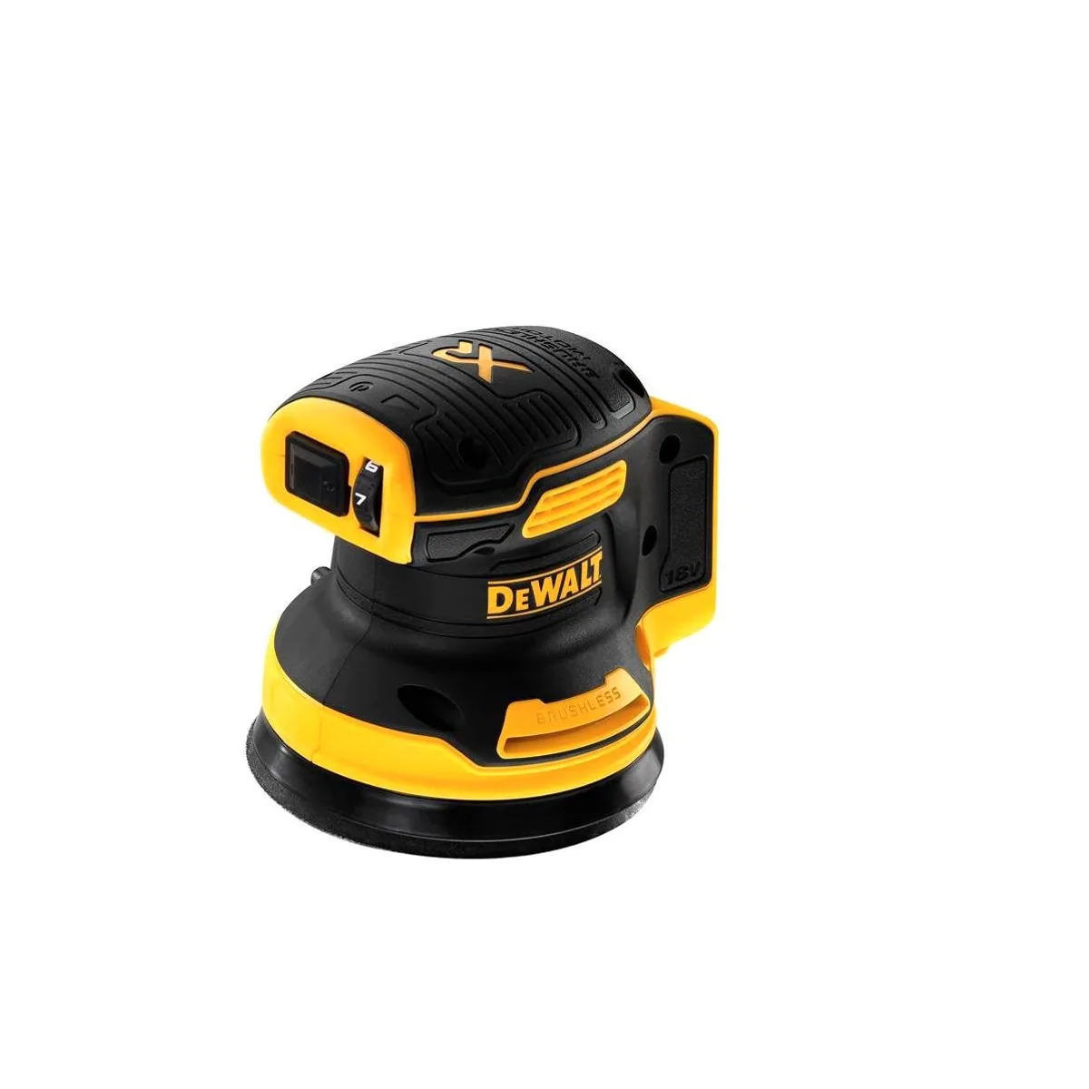 DeWalt Akku-Exzenterschleifer 18 V, bürstenloser Motor, elektronische Drehzahlregulierung
