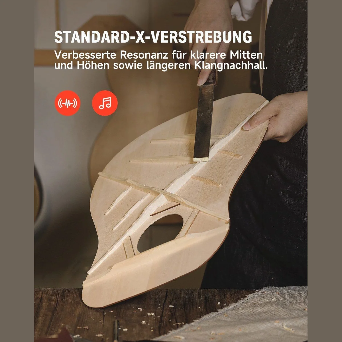 Donner DAG-1CB Akustikgitarre, 41 Zoll, Komplettset für Anfänger — inkl. Gigbag, Gurt, Stimmgerät 2