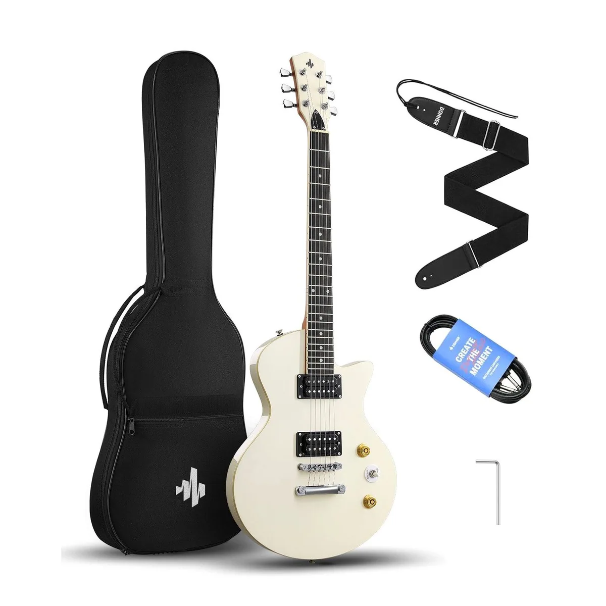 Donner DSC-128 E-Gitarre, 39 Zoll, H-H Pickups für Rock & Blues