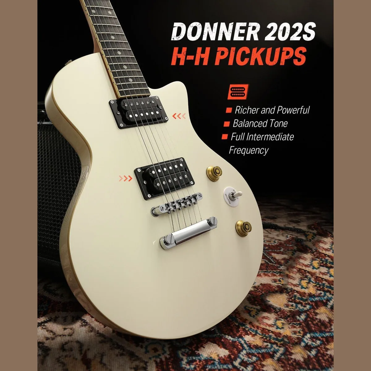 Donner DSC-128 E-Gitarre, 39 Zoll, H-H Pickups für Rock & Blues 2