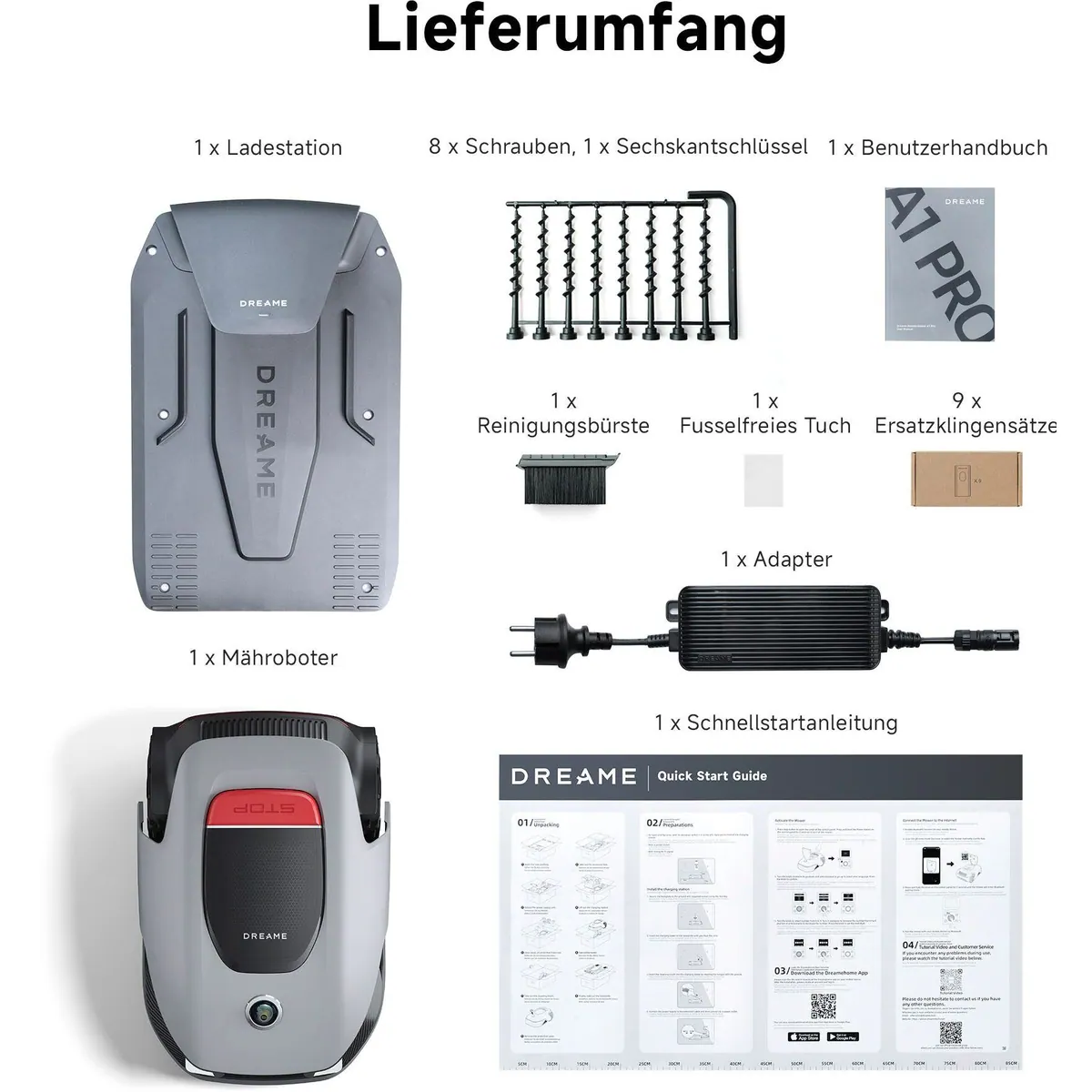 Dreame Mower A1 Pro, präzise Navigation, duales Kartenmanagement, U-förmige Mähstrategie 3