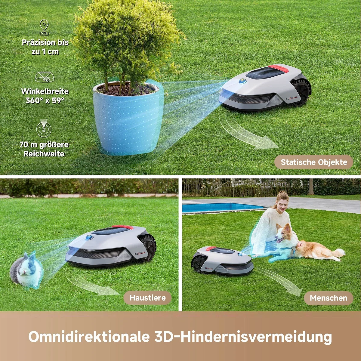 Dreame Mower A1 Pro, präzise Navigation, duales Kartenmanagement, U-förmige Mähstrategie 4