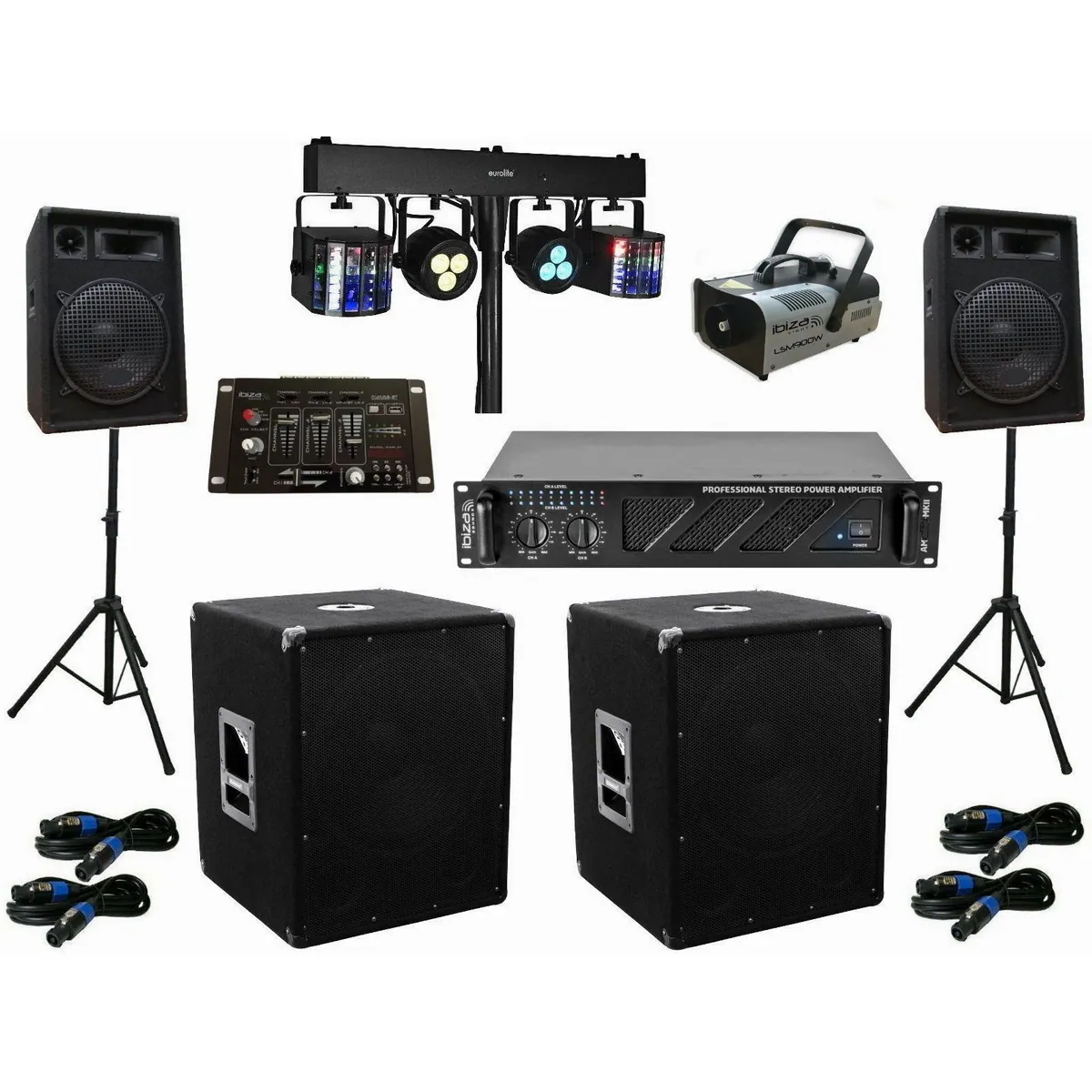 DSX PA Set PS600, leistungsstarker 3-Wege Lautsprecher mit Subwoofer — ideal für Partys