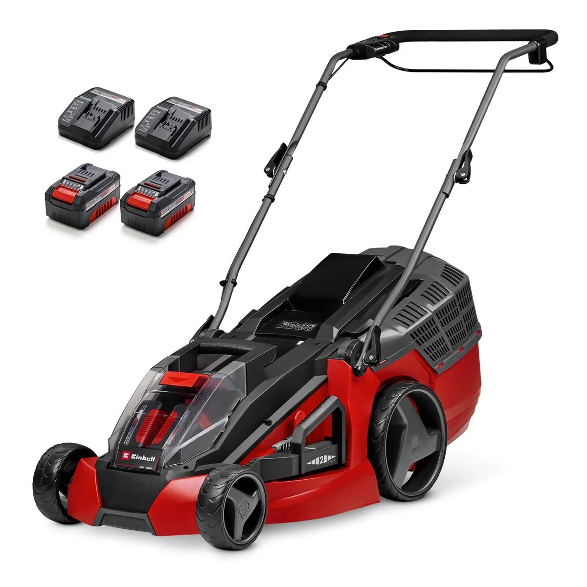 Einhell GE-CM 43 Li M Kit, 2 Akkus, schnitthöhenverstellbar, 43 cm Schnittbreite