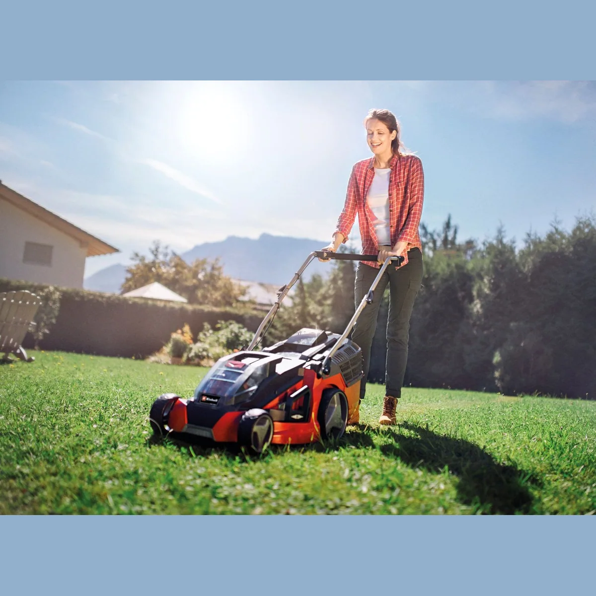 Einhell GE-CM 43 Li M Kit, 2 Akkus, schnitthöhenverstellbar, 43 cm Schnittbreite 3