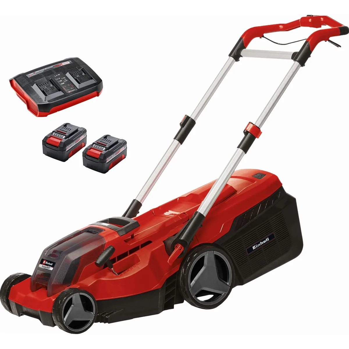 Einhell RASARRO 36/38 Akku-Rasenmäher, kraftvoll und kabellos, 2x4 Ah Akkus
