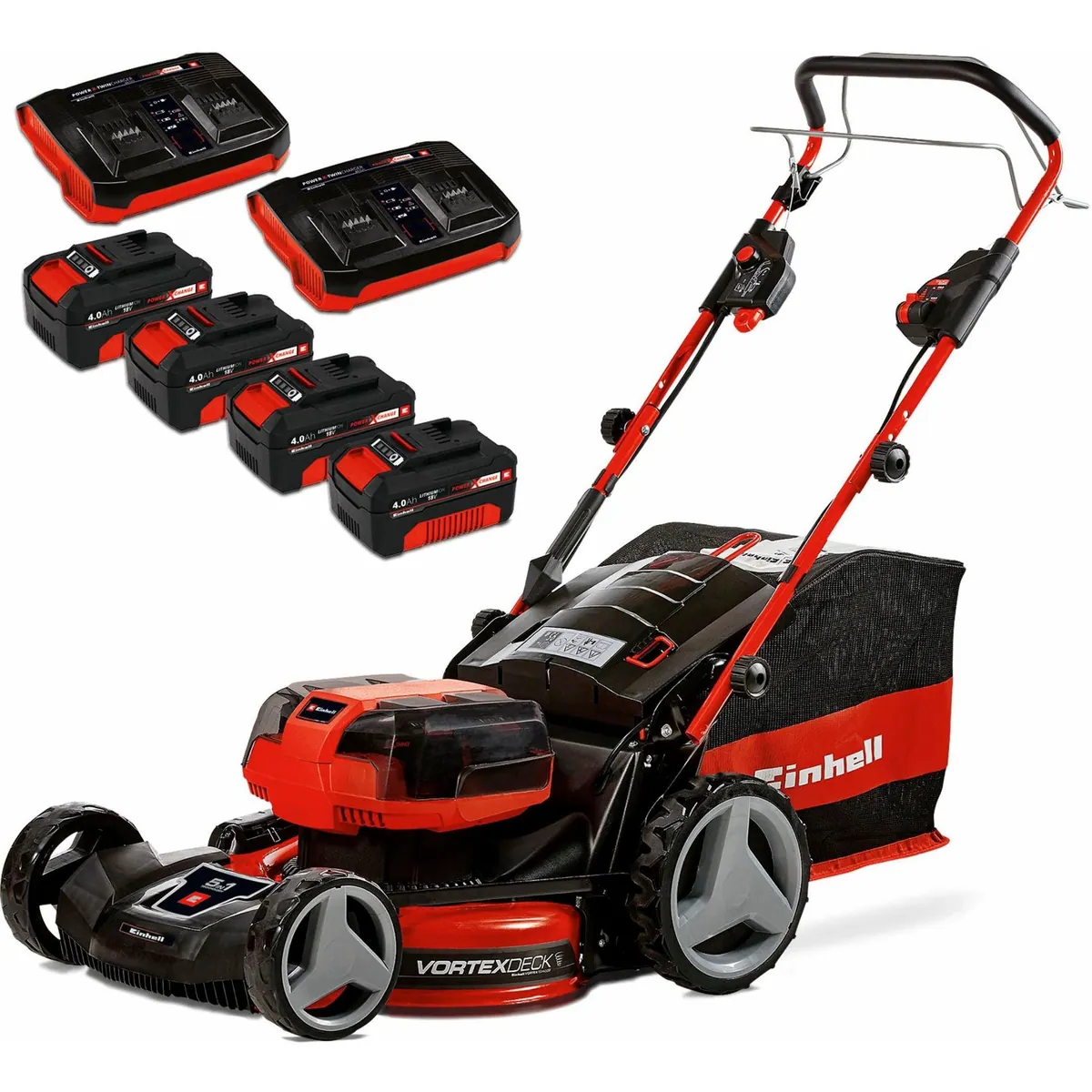 Einhell GP-CM 36/47 S HW Li, 47 cm Schnittbreite, 4 Akkus, Radantrieb