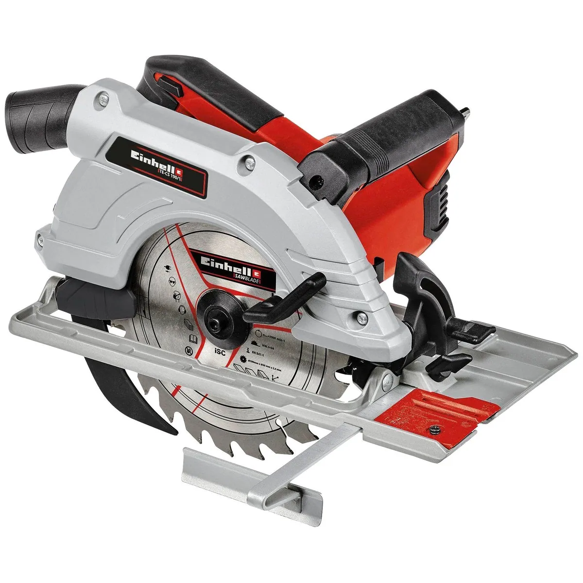 Einhell Handkreissäge TE-CS 190/1, werkzeuglose Einstellung, LED-Beleuchtung, Aluminium-Sägetisch