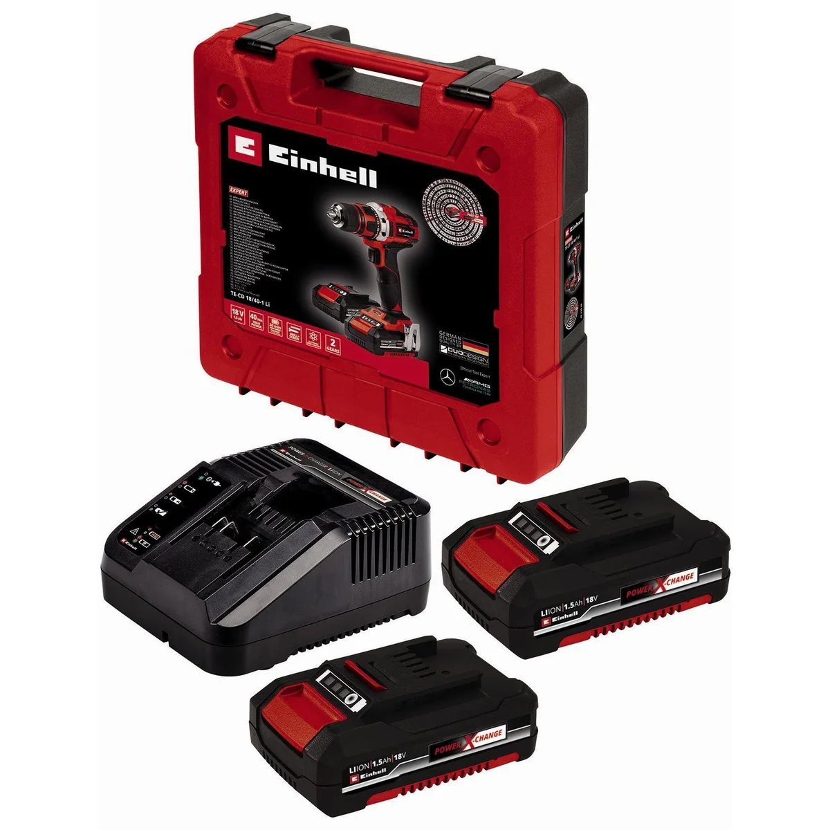 Einhell TE-CD 18/40-1 Li Akku-Bohrschrauber, 2-Gang-Getriebe, 2x 1,5 Ah Akkus 2