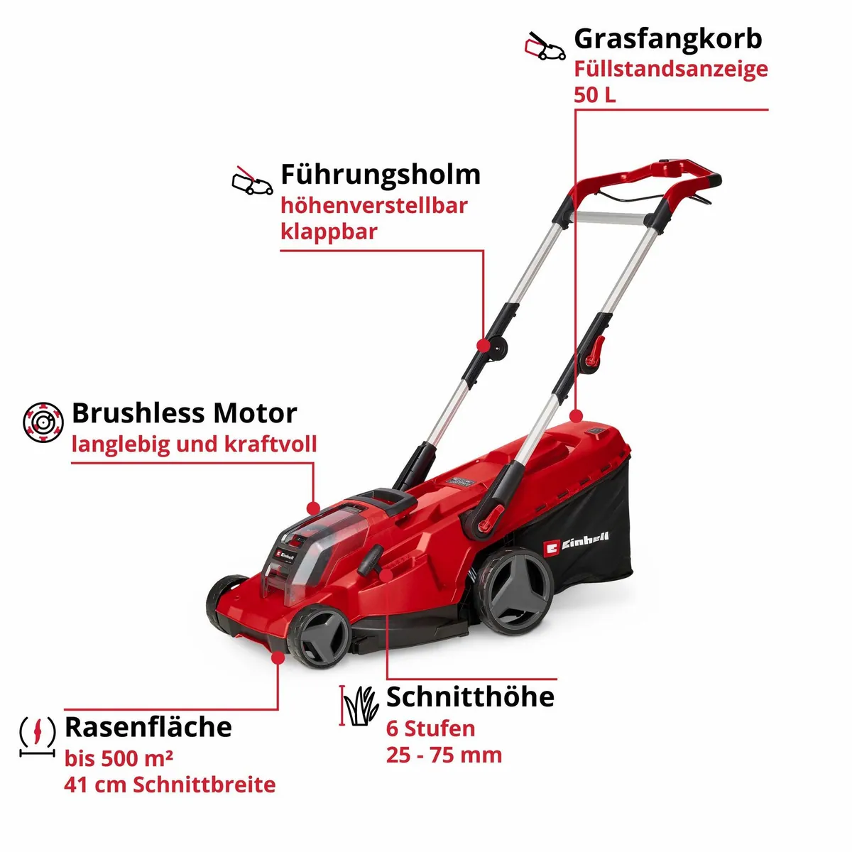 Einhell GP-CM 36/41 Li - Solo, 41 cm Schnittbreite, bürstenloser Motor 3