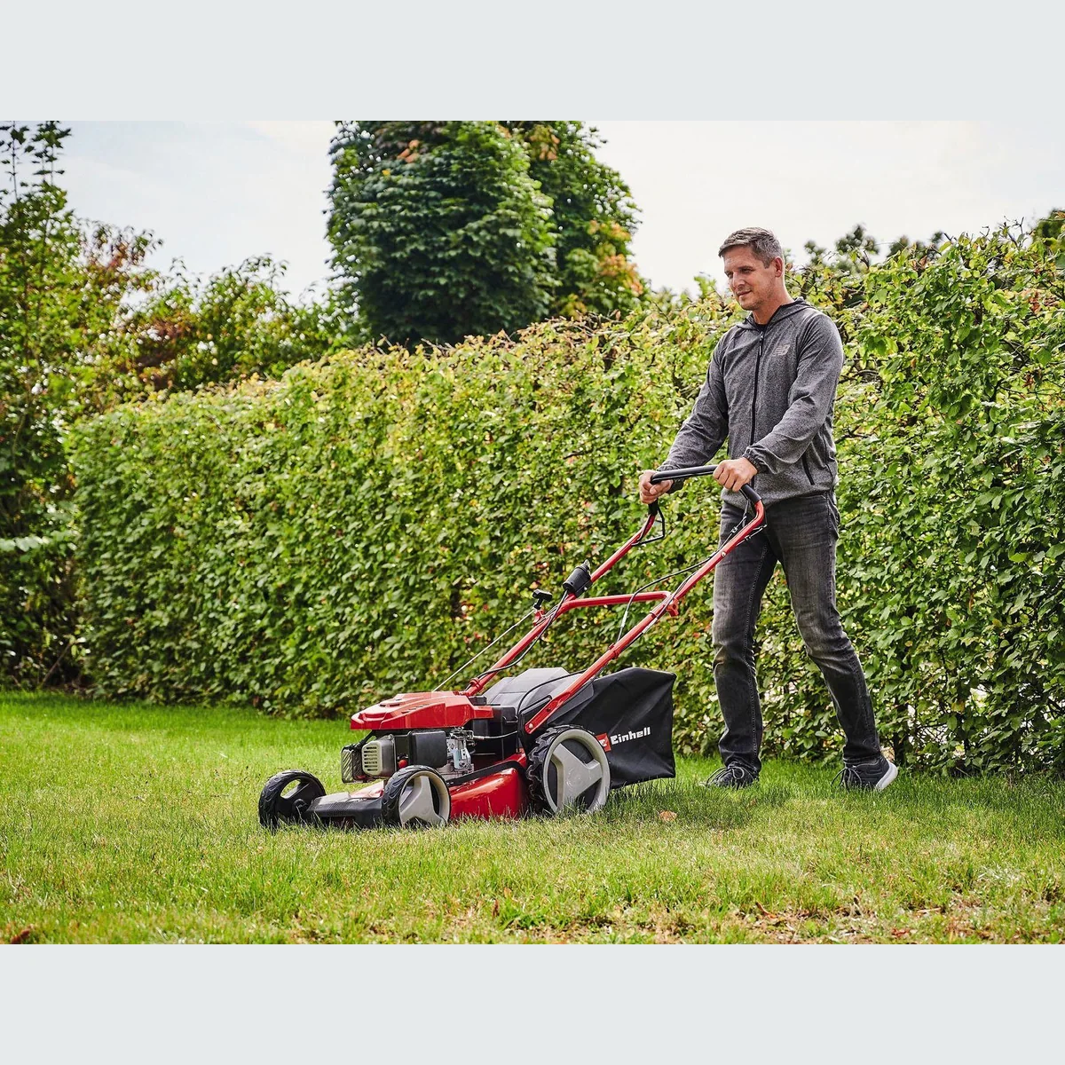 Einhell GC-PM 46 S HW-E Benzinrasenmäher, 46 cm Schnittbreite, Elektro-Start 2