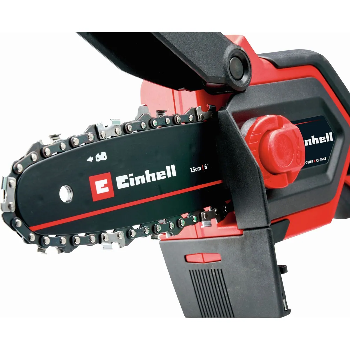 Einhell GE-PS 18/15 Li BL-Solo, Akku-Kettensäge mit bürstenlosem Motor — 15,8 cm Schwertlänge, geringere Vibrationen, werkzeugloser Kettenwechsel 3