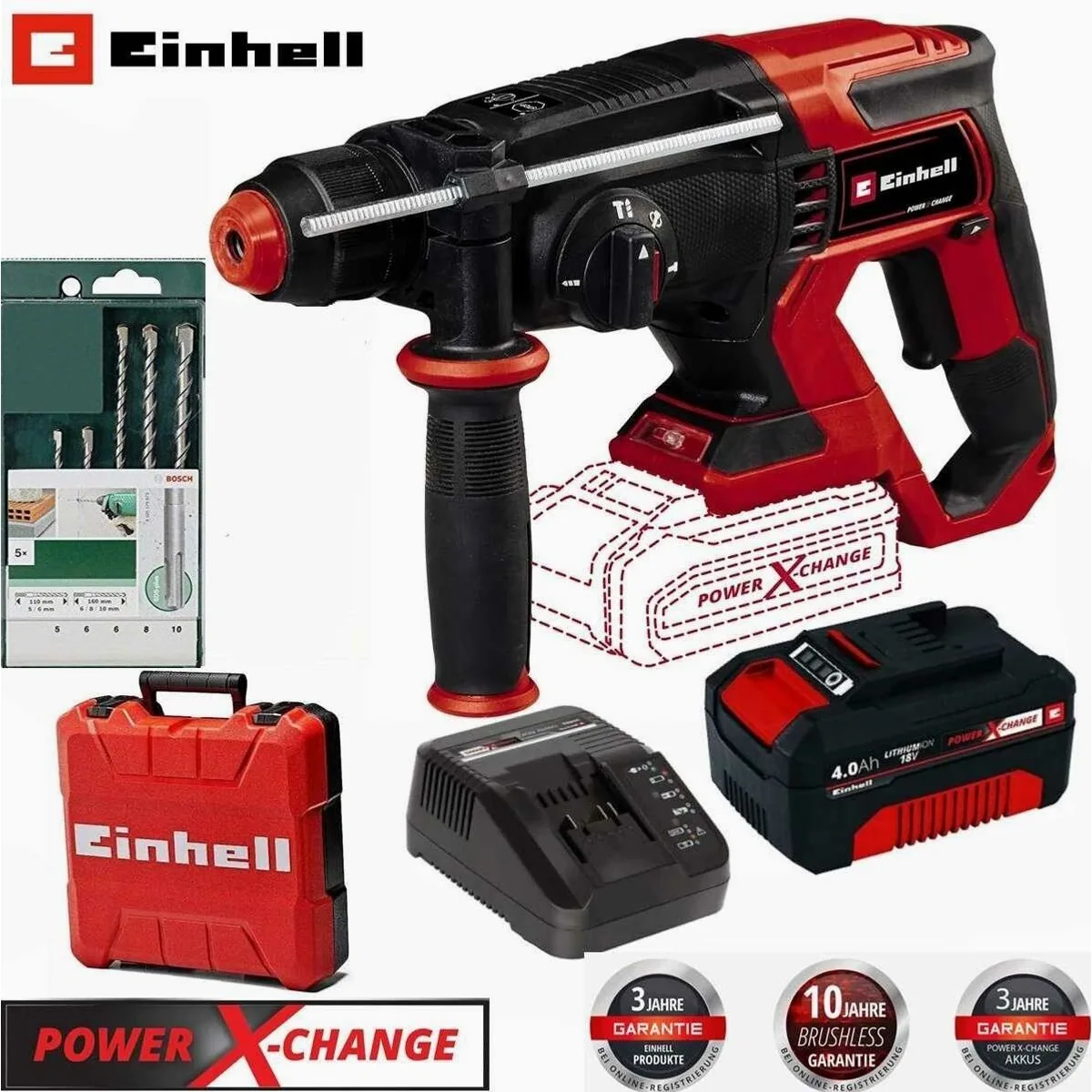 Einhell Akku-Bohrhammer TE-HD 18/20 Li, 4 Funktionen, SDS-plus Werkzeugaufnahme — 1,8 J Schlagkraft 2