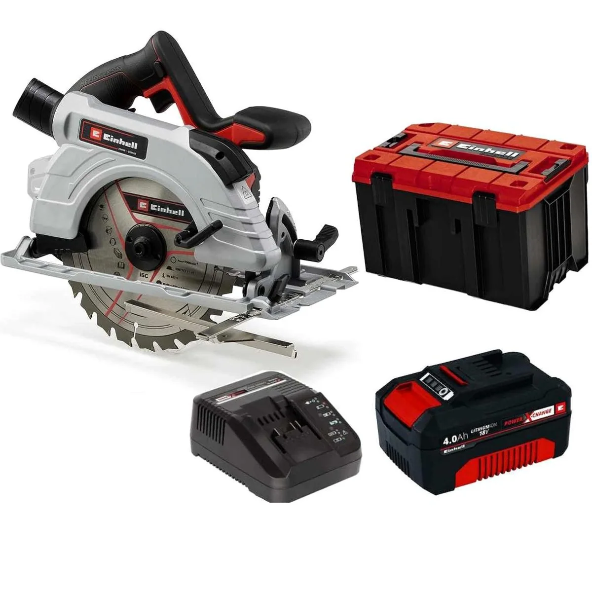 Einhell TP-CS 18/190 Li BL Akku-Handkreissäge, leistungsstarker Brushless-Motor, werkzeuglose Einstellung