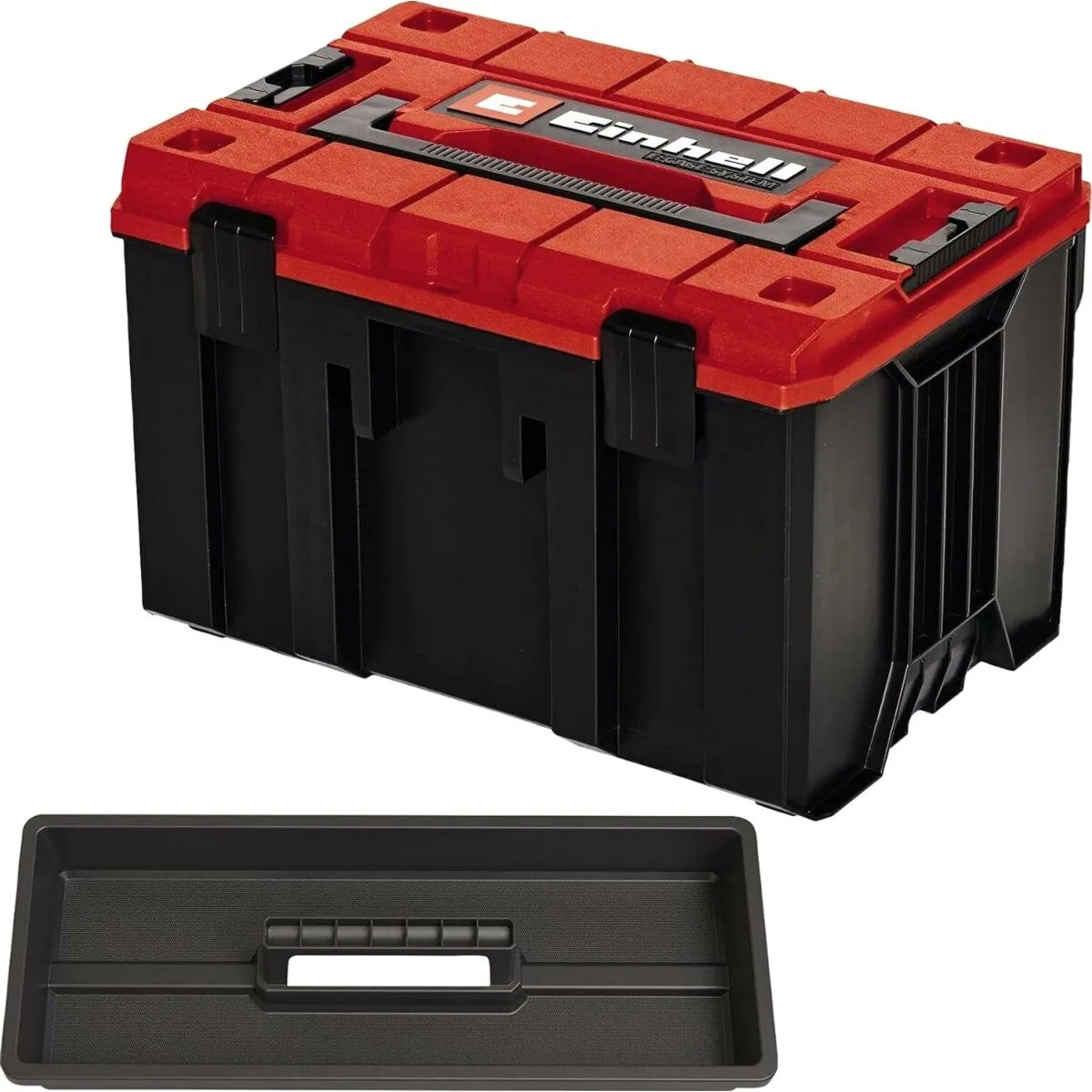 Einhell E-Case L Systemkoffer, hohe Belastbarkeit, spritzwassergeschützt, mobil mit Trolley-Funktion 4