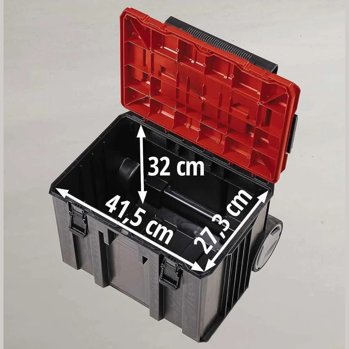 Einhell E-Case L Systemkoffer, hohe Belastbarkeit, spritzwassergeschützt, mobil mit Trolley-Funktion 5