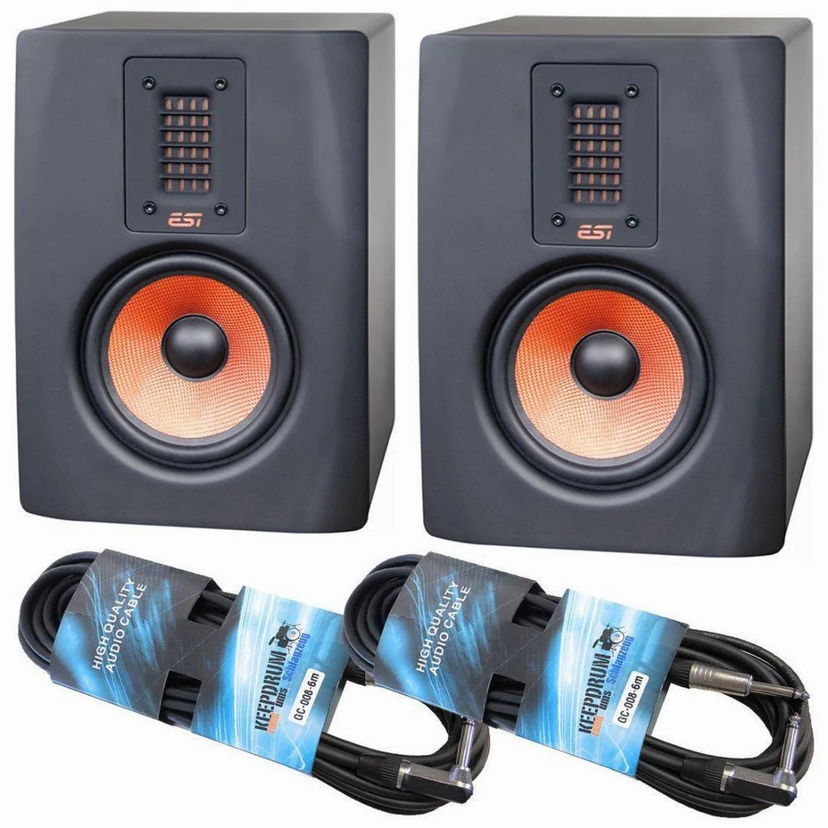 ESI Audio Unik 05+ aktive Monitorboxen, präziser Klang und flexible Anpassung — 80W, 2x Kabel
