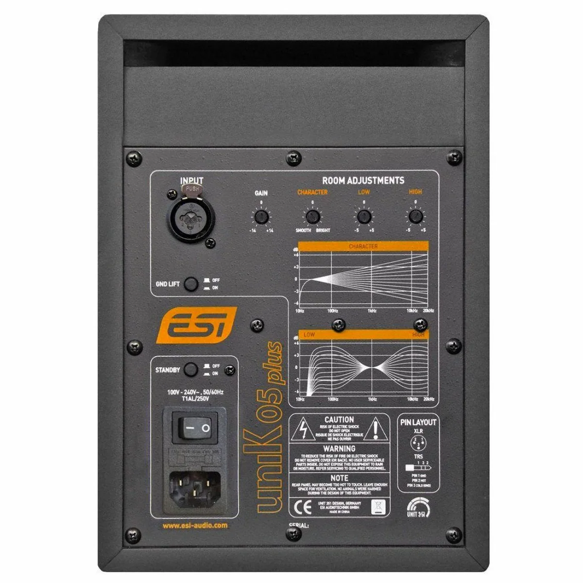 ESI Audio Unik 05+ aktive Monitorboxen, präziser Klang und flexible Anpassung — 80W, 2x Kabel 4