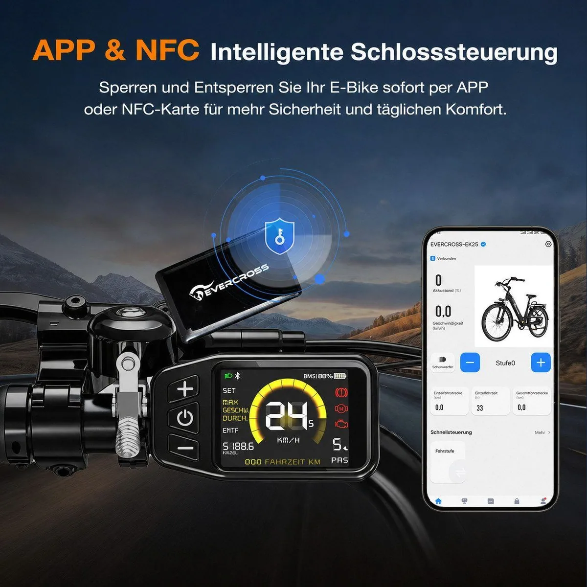 EVERCROSS TECH EK25 E-Bike, 100 km Reichweite, 7-Gang Shimano, Drehmomentsensor 2