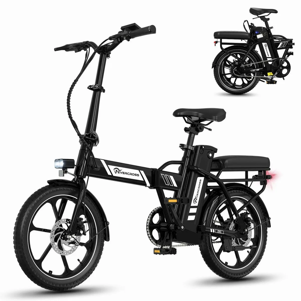 EVERCROSS TECH EK5 E-Bike, 36V 13Ah Akku, 250W Motor, faltbar, bis 60 km Reichweite