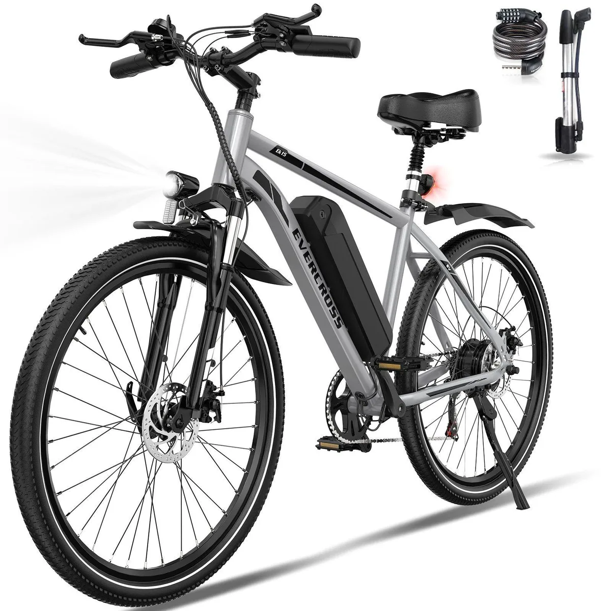 EVERCROSS TECH EK15 E-Bike Cityrad, 250W Motor, 36V 13Ah Akku, 27,5 Zoll