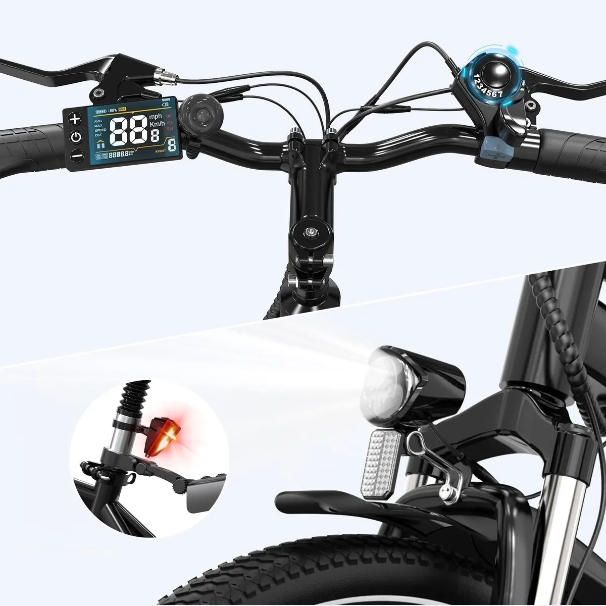 EVERCROSS TECH EK15 E-Bike Cityrad, 250W Motor, 36V 13Ah Akku, 27,5 Zoll 3