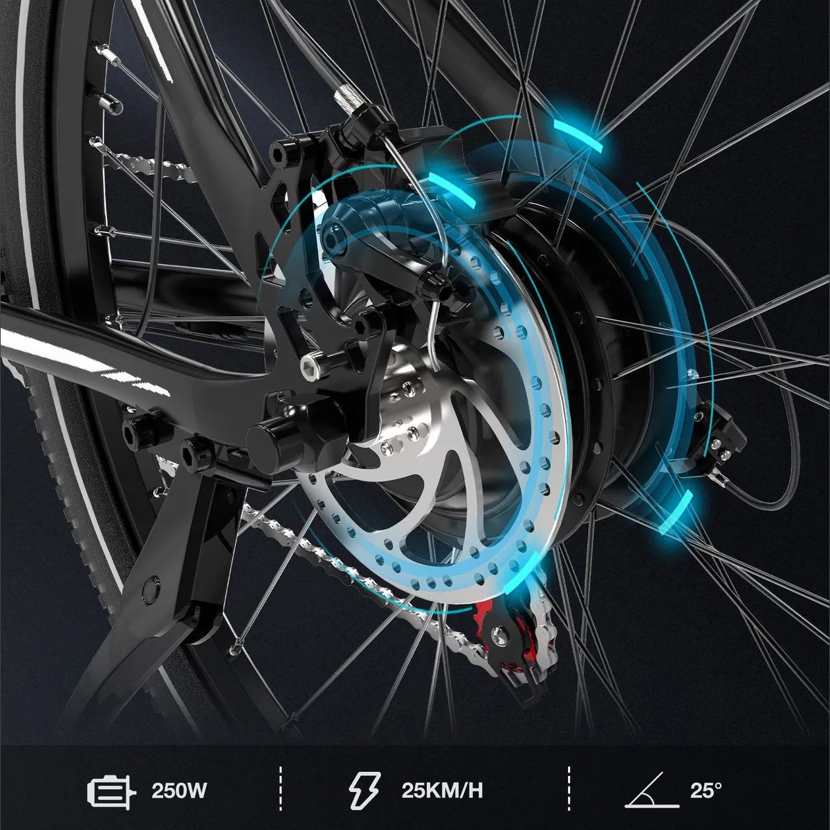 EVERCROSS TECH EK15 E-Bike Cityrad, 250W Motor, 36V 13Ah Akku, 27,5 Zoll 4