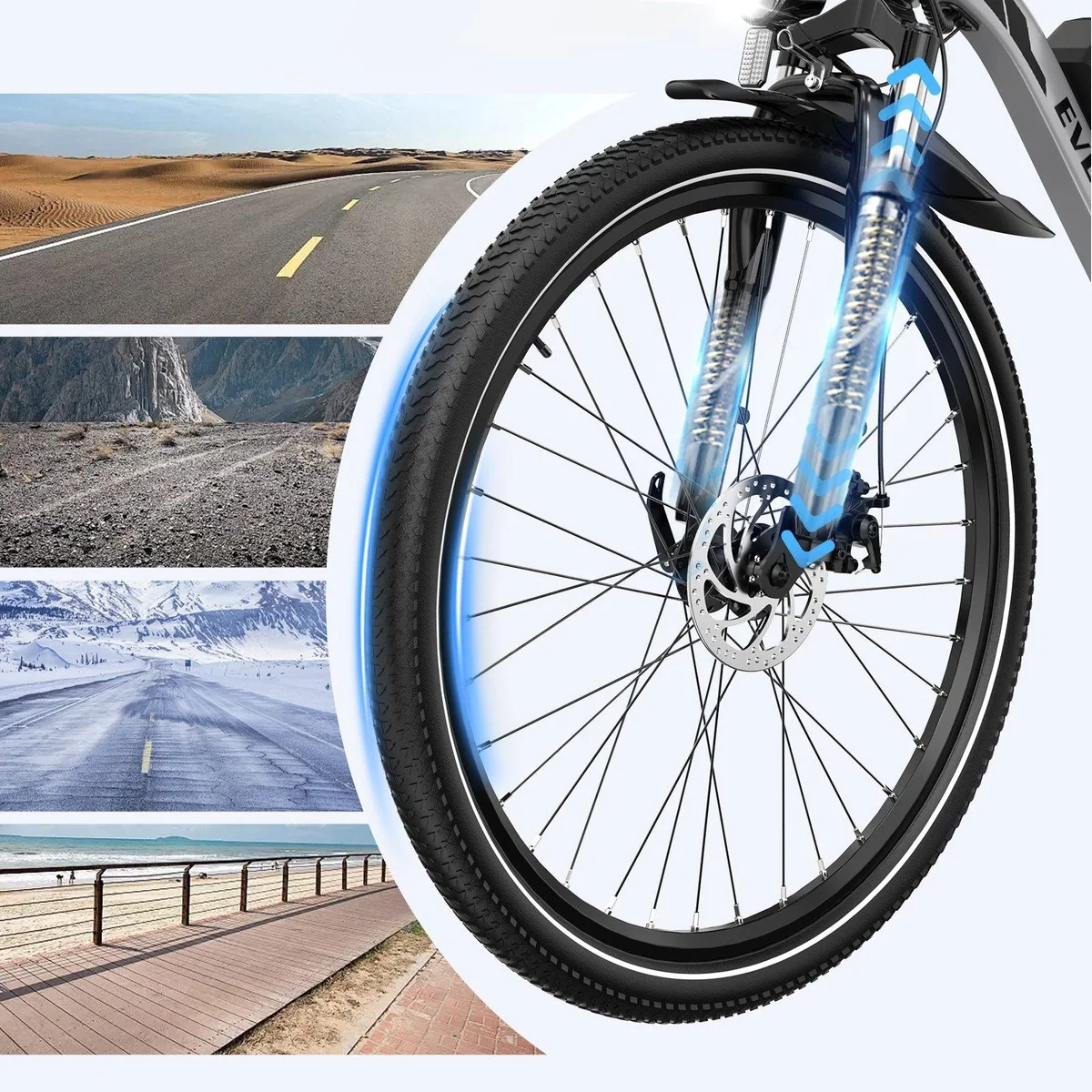 EVERCROSS TECH EK15 E-Bike Cityrad, 250W Motor, 36V 13Ah Akku, 27,5 Zoll 5