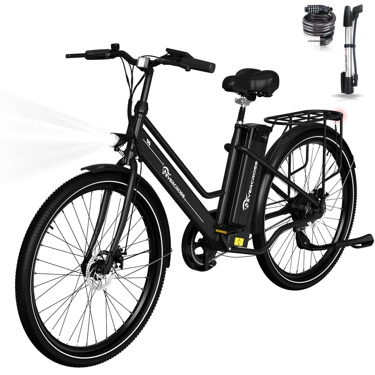 EVERCROSS TECH EK8 E-Bike, 26 Zoll, 36V 15,6Ah Lithiumbatterie, bis 90 km Reichweite